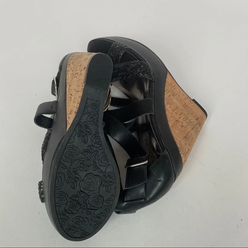 NEW Carlos Santana Zebra Wedge Sandals | 10